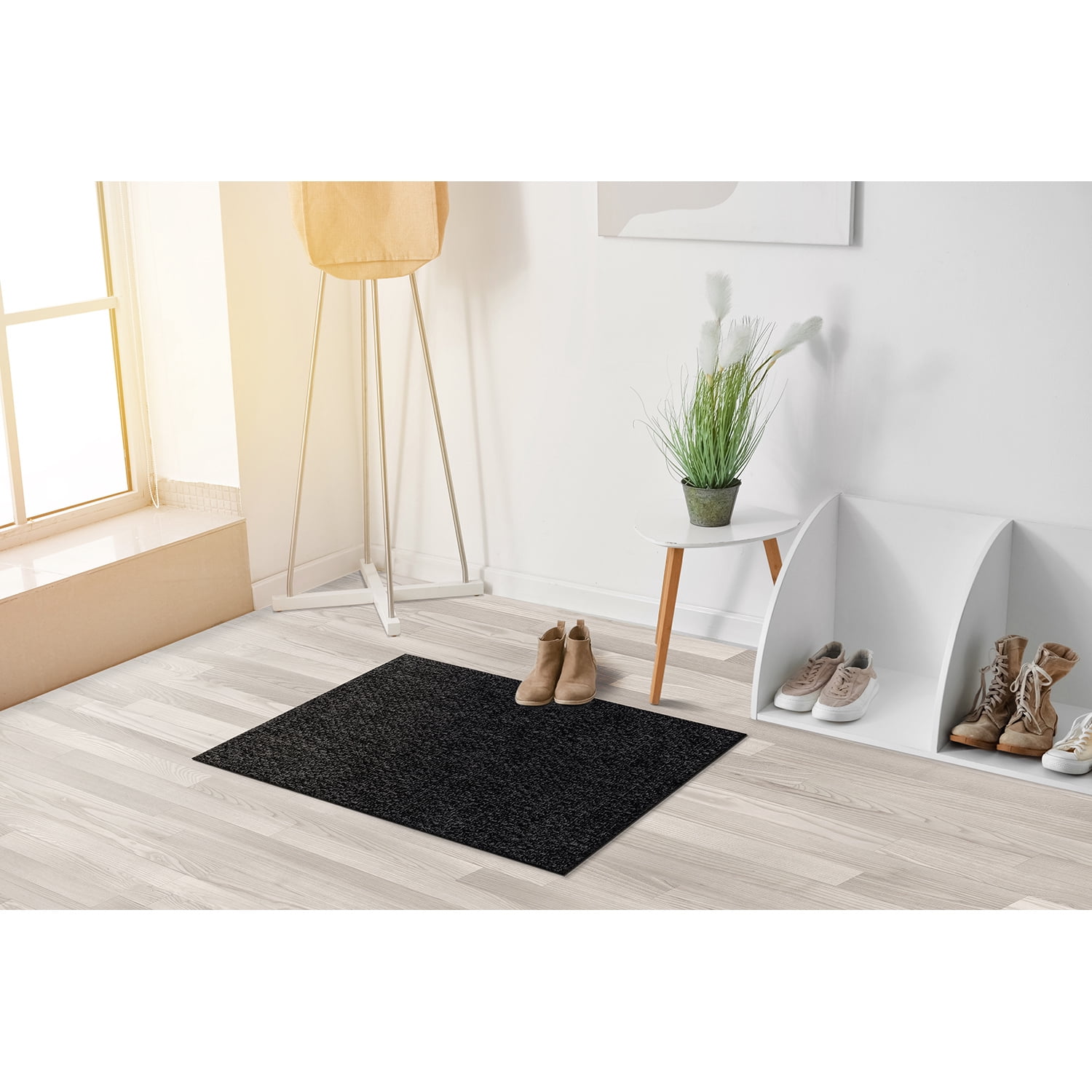 CAMILSON Easy Jute Rug Indoor Outdoor Farmhouse Area Rugs Dark Gray 2x3