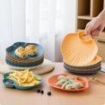 thumbnail image 3 of TidBay 8Pcs/Set Stackable 2 Section Snack Plate Plastic Unbreakable Dessert Dish Household Supplies, 3 of 8