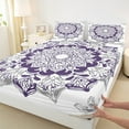 thumbnail image 3 of jejeloiu Vintage Floral Full Size Sheets,Boho Flowers Bed Sheets,Purple Gray White Sheet Sets For Men Women,Microfiber Bedroom Decor,4-Piece, 3 of 7