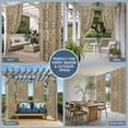 thumbnail image 5 of 1 Panel Outdoor Curtains for Patio Waterproof 54"x108" Traditional Morocco Weatherproof Privacy Outsides Curtains, Vintage Abstract Geometric Art Brown Grommet Thermal Drapes for Cabana Porch Pergola, 5 of 8