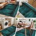 thumbnail image 5 of 3'x5' Area Rugs, Teal Board Indoor Outdoor Area Rug for Living Room Bedroom, Vintage Chic Wooden Grain Washable Bathroom Rugs Kitchen Floor Carpet Mats Home Decor Aesthetic, 5 of 8