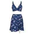 thumbnail image 6 of Ailaofu Women's Bikini Set 2 Piece High Waisted Swimsuit Wrap Top Split Swim Skirt Bathing Suit, 6 of 7