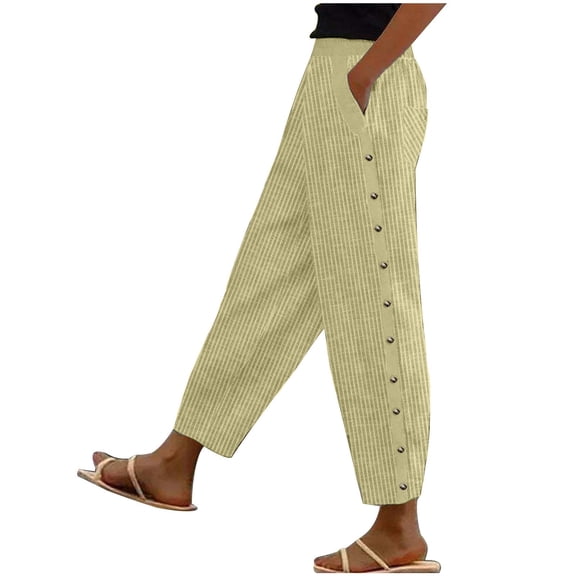 Pants for Women,Striped Linen Pants Women Linen Pants Lightweight Spring Summer Pants Ladies Pinstripe Pants