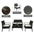 thumbnail image 7 of Ktaxon 4PCS Wicker Conversation Set, Wicker Bistro Set for Patio Furniture Set with Glass Table Top, Outdoor Furniture Set, Cozy Seat Cusshion, Brown, 7 of 7