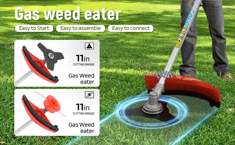 Floseru Gas Weed Eater, 52CC 2-Stroke Weed Wacker Gas Powered, 2 in 1 Multi-Functional String/Grass Trimmer, Brush Cutter for Gardening Shipping from USA Fast Arrival