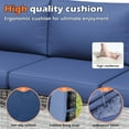 thumbnail image 4 of UDPATIO Patio Furniture Set with Fire Pit Table, Outdoor Patio Sofa Set With Wide Armrest, All-Weather Wicker Rattan Guest Set With Cushion And Glass Table And Waterproof Cover, Grey&Navy Blue, 4 of 8