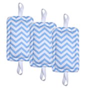 Door Silencer Door Jammer Door Closer Cushion Nursery Door Latch Cover 3 Pack for Noise Reducing Quiet Doors Baby Toddler Safety 3.25 x 5.5 Inch (Light Blue Chevron)