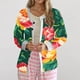thumbnail image 1 of Cárdigan informal para mujer, cárdigan con botones y estampado navideño, chaqueta de moda, blusa para mujer, 1 of 5