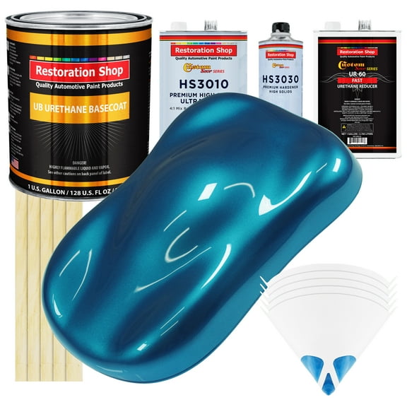 Cobra Blue Metallic Gallon URETHANE BASECOAT CLEARCOAT Car Paint FAST Kit