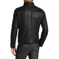 thumbnail image 2 of Men's Genuine Lambskin Leather Black Jacket Biker Soft Stylish Black Motorcycle Jacket A595, 2 of 3