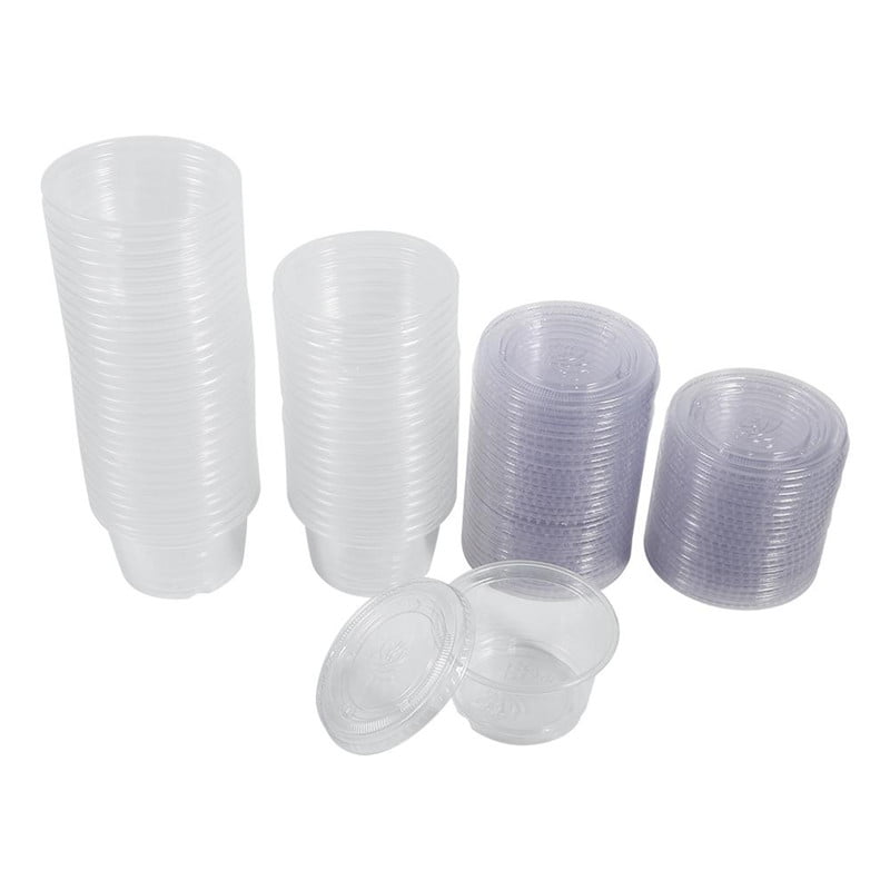 1 oz Round Clear Plastic Lufthansa Drinking Cup - Stackable - 1 1/2