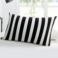 thumbnail image 5 of Modern Farmhouse Black White Stripes Standard Size Pillow Cover, Pillowcase Protectors with Zipper, Breathable Decorative Throw Pillow Case Cover, Pillow Shams for Couch Sofa 20x26Inch, 5 of 7