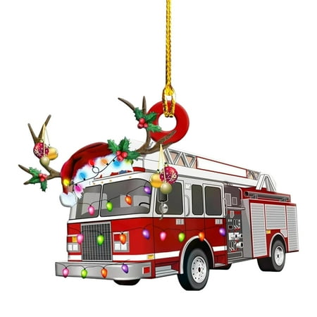 

BESTHUA Christmas Acrylic Ornaments Modern Vehicle Shape Tree Pendant