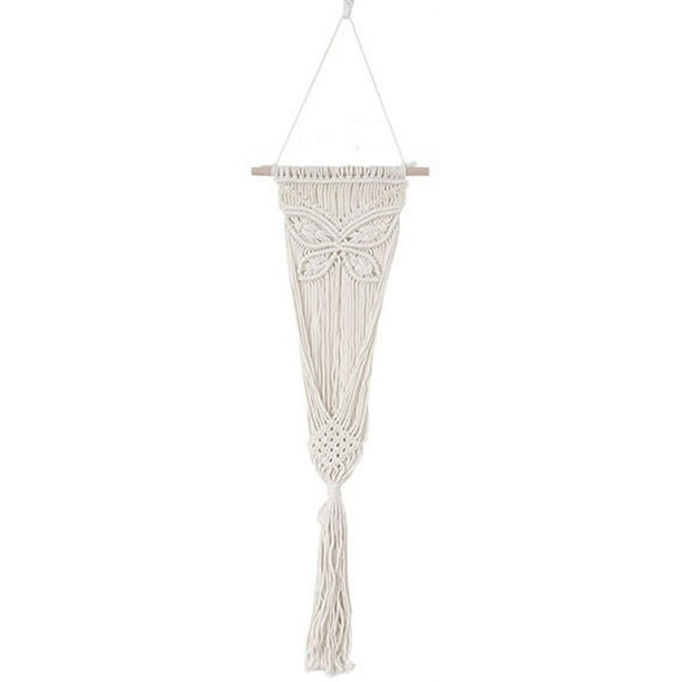 Bearachild Maceta de macramé para colgar en la pared, cesta ecológica que promueve una vida sostenible, duradera y resistente Jardín y Patio blanco 22-3
