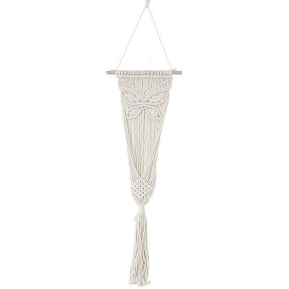 Bearachild Maceta de macramé para colgar en la pared, cesta ecológica que promueve una vida sostenible, duradera y resistente Jardín y Patio blanco 22-3