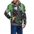 thumbnail image 2 of Zufioo Rock Guitar Guinea Pig Print Men's Hooded Cardigan, Zip-up Long-Sleeved Sweatshirt Jacket Sportswear-Large, 2 of 5