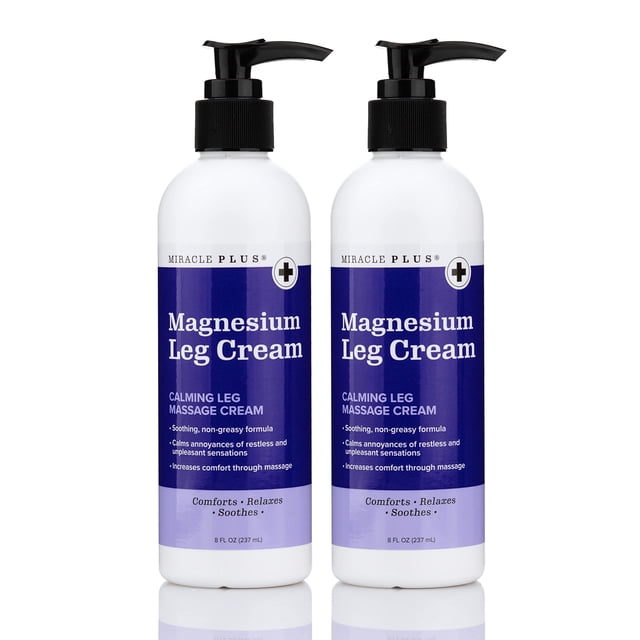 Crema de magnesio Miracle Plus para aliviar las piernas | Loción de magnesio Crema calmante para piernas Hidratante a base de hierbas Manteca corporal tópica Alivia + Calma las sensaciones Picazón y t