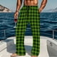 thumbnail image 1 of Pantalones de pijama largos para hombre, informales, con estampado a cuadros, holgados, deportivos, elásticos, rectos, vintage, con bolsillos, 1 of 6