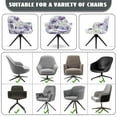 thumbnail image 6 of ZIATUBLES White Lilac Daisy Print Curved Back Dining Chair Cover Soft Breathable Chair Protector with Arms Stretchable Swivel Vanity Desk Accent Chair Slipcover for Kitchen Living Room, 6 of 7