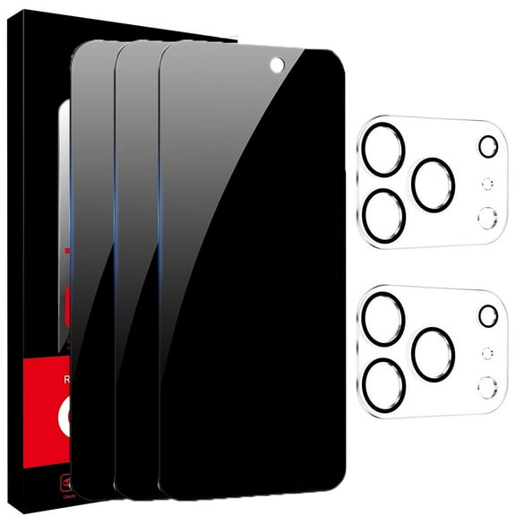 Privacy Screen Protector for iPhone 17 Pro Max 6.9-Inch, Anti-Spy Tempered Glass Film with two lens protective films