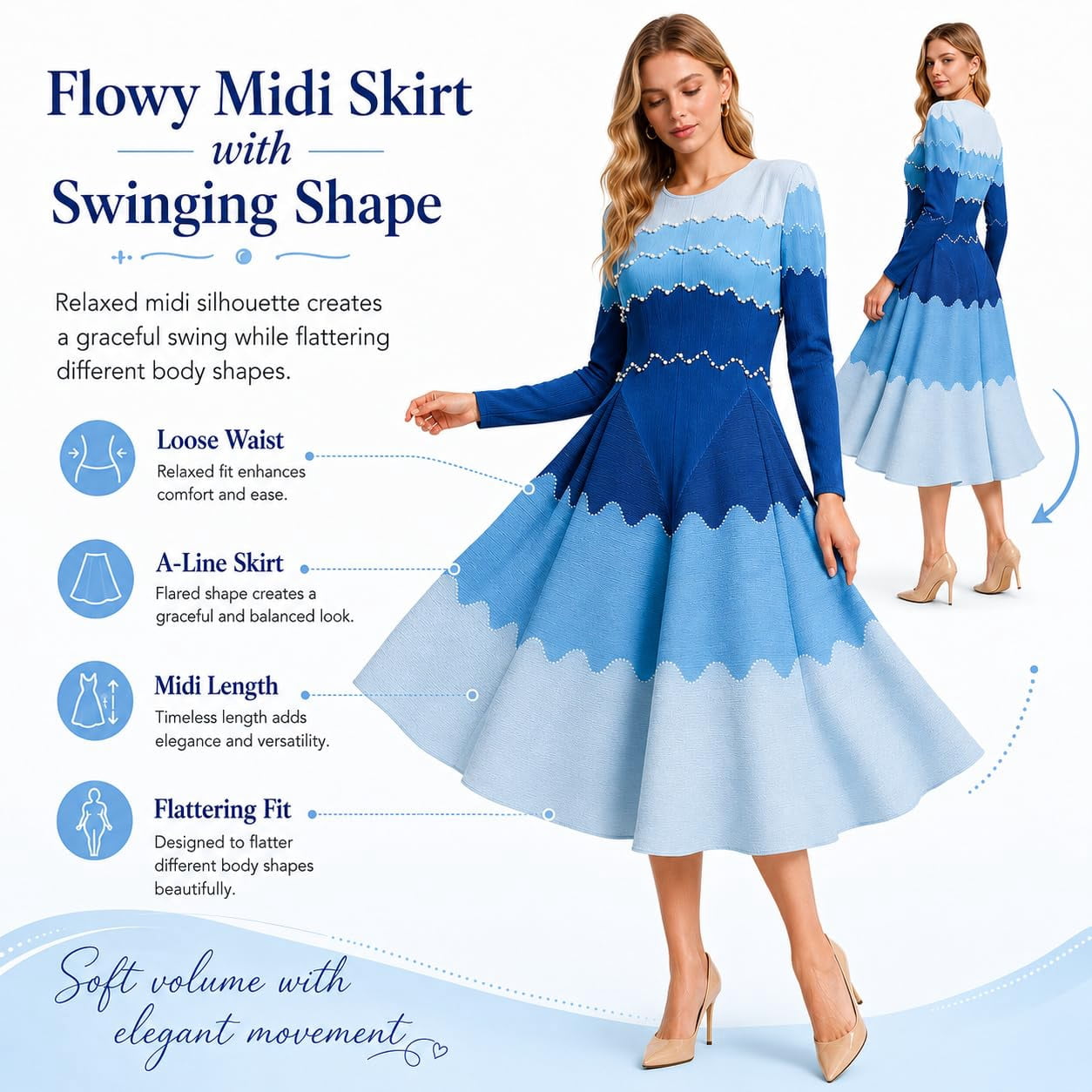 Bouncy Dresses for Women, Bounce Dresses for Women Church, Modest Dress for Women Fashion, Relaxed Fit Dress for Party and Casual Wear