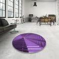thumbnail image 4 of Ahgly Tapis Rectangulaire Lavable en Machine Intérieur Transitionnel Iris Violet, 8 Pieds x 10 Pieds, 4 of 7