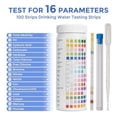 thumbnail image 2 of 16-in-1 Water Test Strips, Drinking Water Test Kit, 100 Strips Home Water Quality Test Kit, 2 of 5