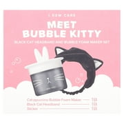 I Dew Care Meet Bubble Kitty, Black Car Headband And Bubble Foam Maker Set, 3 Piece Set
