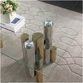 thumbnail image 3 of JERFIT 48 inch Modern Gold Coffee Table with Clear Tempered Glass Top, Stainless Steel Rectangular Cocktail Table for Living Room, 3 of 6