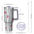 thumbnail image 2 of Gray Christmas Cardinal Bird Pattern Tumbler with Handle and Lid,40oz Double Wall Vacuum Insulated Tumbler,Cups Gift for Women and Men, 2 of 7