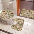 thumbnail image 4 of Rustic Botanical Bath Mat 3 Piece Bathroom Rug Set, Vintage Floral Wildflower Non Slip Bath Rug Contour Mat and Toilet Lid Cover, Absorbent Shower Mats Soft Bath Rugs and Mats Sets, 4 of 8
