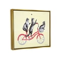 thumbnail image 4 of Stupell Industries Playful Cats Riding Red Bicycle Buzzing Bee Graphic Art Metallic Gold Floating Framed Canvas Print Wall Art, Design by Amelie Legault, 4 of 5