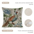 thumbnail image 4 of Zippered Pillow Cover Vintage Bird Flower Pillow Protector Chinoiserie Pheasant Bird Decor Pillows for Couch Sofa Bed 18"x18", 4 of 7