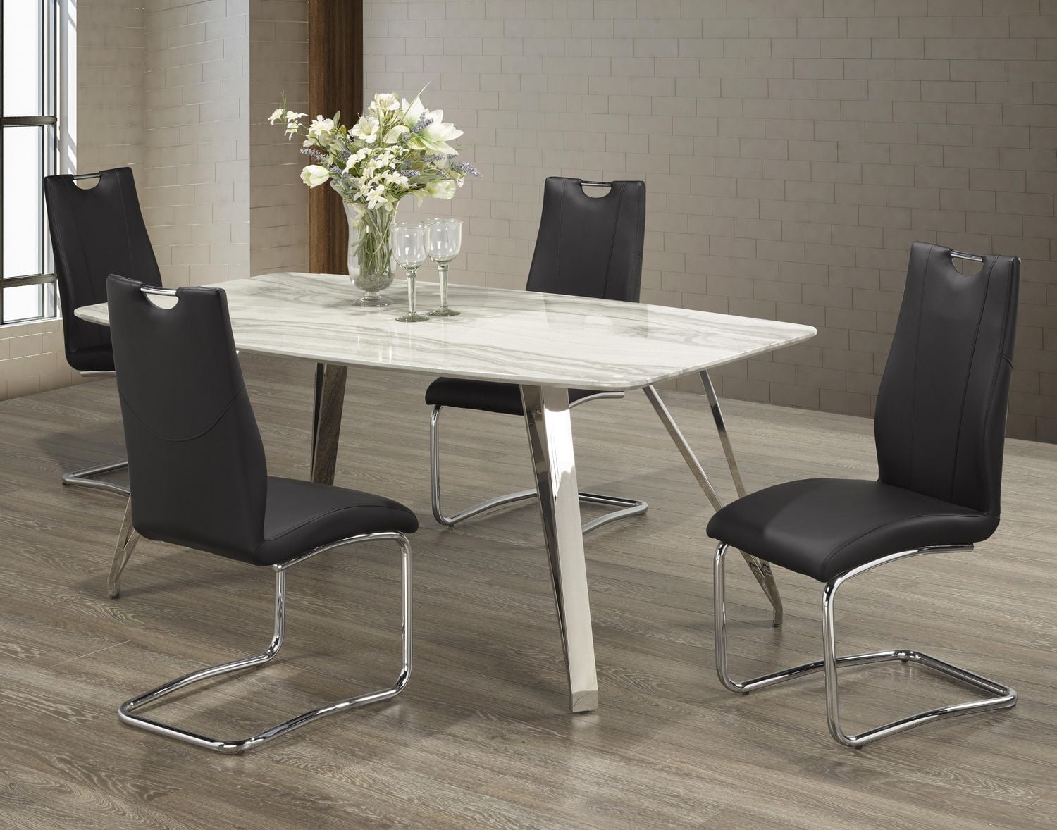 Meredith 5-Piece Dining Set, Black