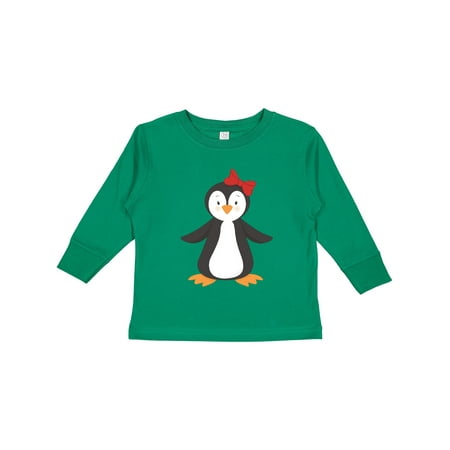 

Inktastic Cute Penguin Little Penguin Penguin with Bow Gift Toddler Boy or Toddler Girl Long Sleeve T-Shirt