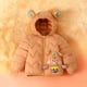 thumbnail image 4 of Chaqueta de plumón con estampado de osito de peluche para niños y niñas, otoño e invierno, para bebés y niños pequeños, ligera, de manga larga, con capucha, para exteriores, abrigo de poliéster para n, 4 of 9