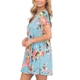 thumbnail image 3 of Vestido corto floral Zulema para mujer Azul m, 3 of 8