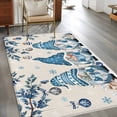 thumbnail image 2 of Area Rugs for Living Room Bedroom, Blue Christmas 4'x6' Rug Washable Carpet Runner Indoor Outdoor, Xmas Gnomes Balls Tree Snowflake Gifts Non Slip Accent Floor Mats Rug for Kitchen, Office, 2 of 8