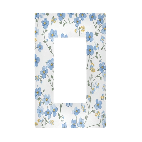 Yayeee Rocker Switch Wall Plate 1-Gang 4.6"x2.9" Home Decorative Outlet Cover, Forget Me Not