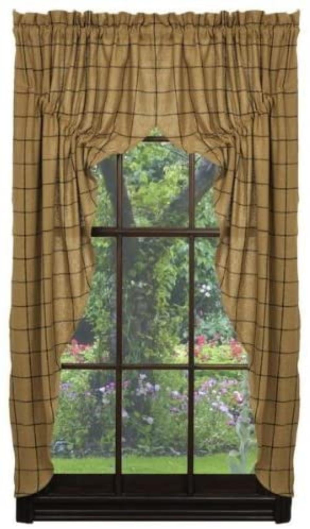 Olivias Heartland Burlap Check Prairie Curtain Olivias Heartland Burlap Check Prairie Curtain