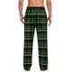 thumbnail image 5 of Pantalones de pijama largos para hombre, informales, con estampado a cuadros, holgados, deportivos, elásticos, rectos, vintage, con bolsillos, 5 of 6