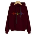 thumbnail image 2 of YUELONGHU Women Casual Hoodie Womens Oversized Sweatshirts Graphic Women's Casual Printed Long-Sleeved Hooded Sweater M, 2 of 3