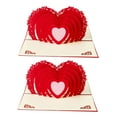 thumbnail image 4 of HINTRMENT 2Pcs Red Paper Greeting Card Heart Shaped Valentine Cards for Wife, 4 of 6