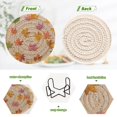 thumbnail image 7 of 6 Pcs Drink Coasters with Holder 3.94in Woven Coasters for Drinks Colored Autumn Leaves Coaster Set for Protection Table, 7 of 7