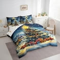 thumbnail image 3 of Manfei Dreamy Christmas Festival Twin Bedding Sets 7-Piece for Kids, Glitter Xmas Tree Bedding Comforter Set, Fairy Tale Reversible Sheet Sets, Super Cozy Room Decor, 3 of 7