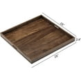 thumbnail image 6 of 28 x 28 inches King Sized Square Ottoman Table Tray, Oversized Solid Wooden Black Walnut Decorative Serving Tray with Handles, Extra Large Cube Platter for Bed Oversized Ottoman, 6 of 16
