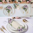 thumbnail image 2 of Cloth Napkins Set of 4 - 20x20 Inches, Purple Flowers Washable Reusable Table Napkins, Spring Leaves Floral Plants Beige Soft & Absortbent Dining Napkin for Party Wedding Hotel Restaurant, 2 of 8