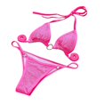 thumbnail image 4 of Sexy Women Solid Color Rhinestone Backless Bikini Two Pieces Swimwear Swimsuit Beachwear SetSlim fit and quick dry, 4 of 4