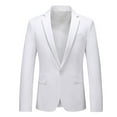 thumbnail image 4 of oqasdz Mens Blazer One Button Long Sleeve Solid Color Business Casual Fashion Business Party Wedding Coat Top,Size XL, 4 of 4
