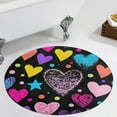 thumbnail image 3 of Colorful Paw Prints Round Area Rugs for Bedroom Living Room, 4FT Soft Comfy Indoor Circle Carpets, Floor Mat, 3 of 6